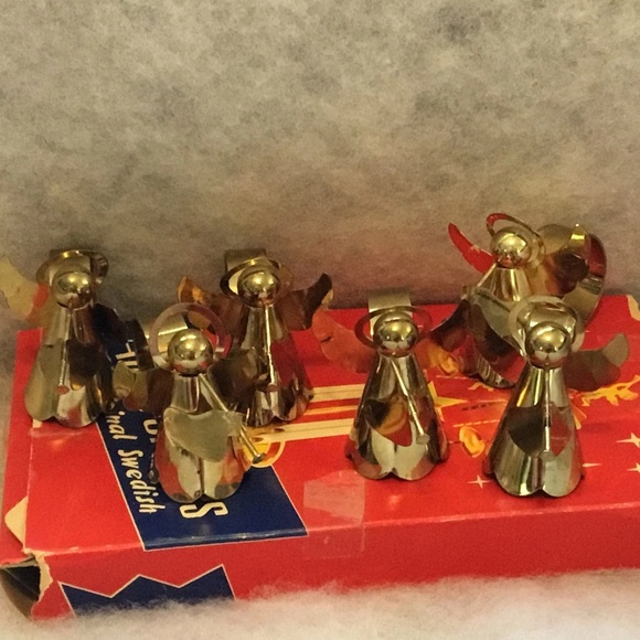 6 silver plated angel napkin holders, trumpeting angels napkin holders -used - Picture 8 of 9